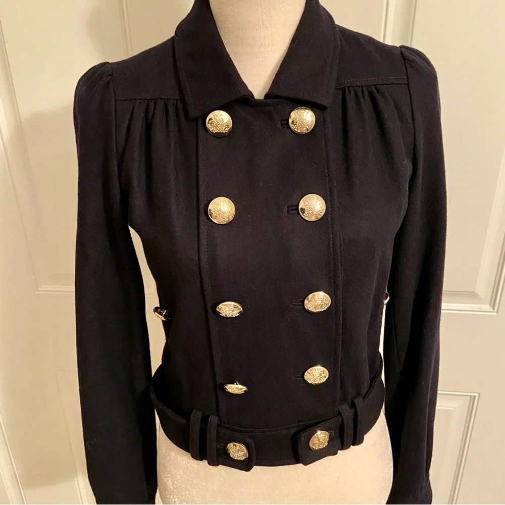 ✨EUC Vintage Pepe Jeans Wool Blend Double Breasted Jacket with Gold Buttons - Picture 2 of 10
